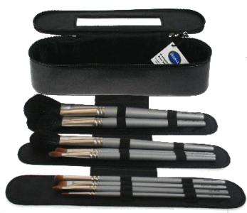 Denman Make-up Etui Met Spiegel incl. 10 Kwasten