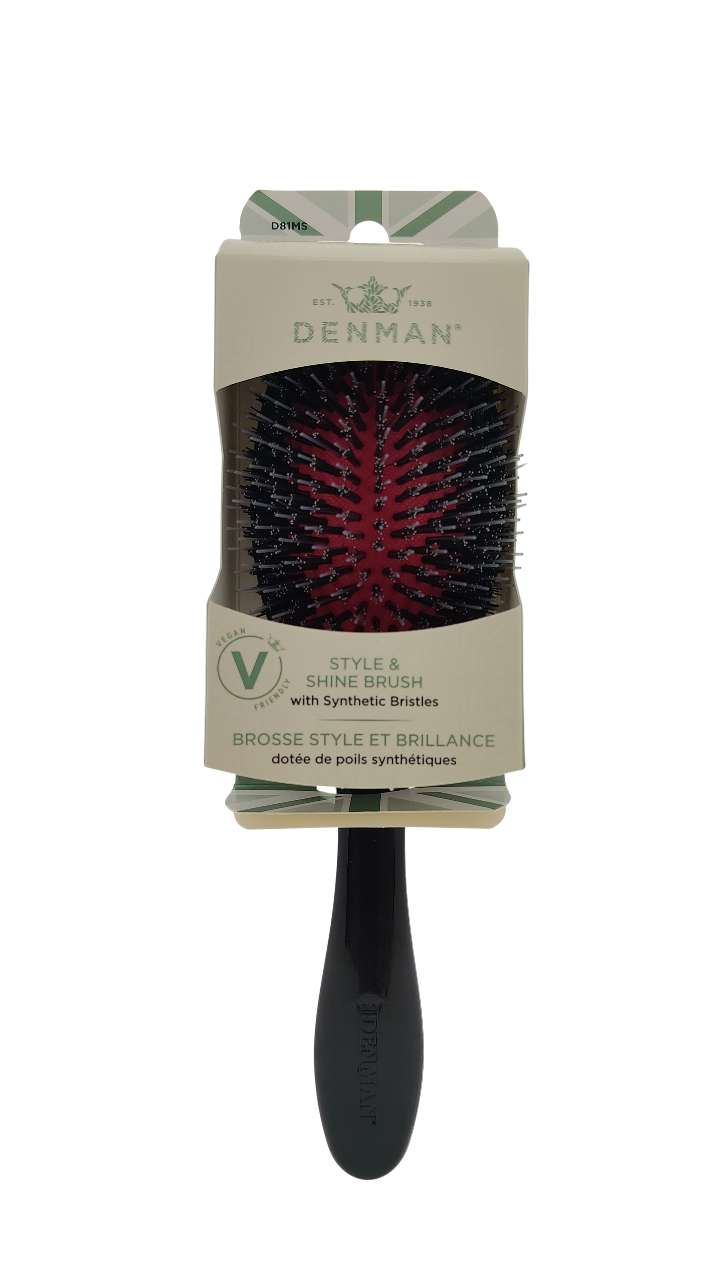 Denman D81M Style Shine Brush With Synthetic Bristles Vegan Friendly